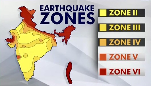 インド 地震マップ